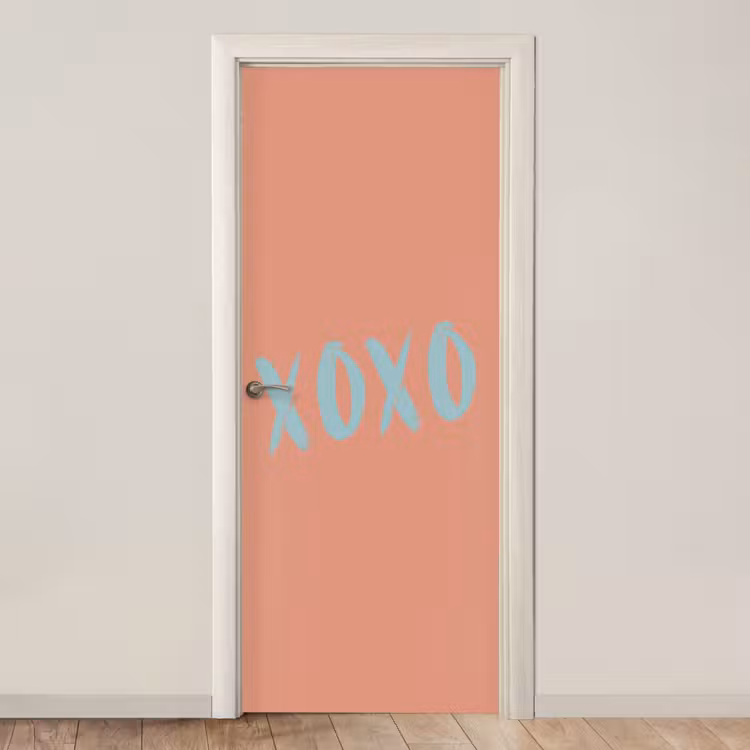 Deursticker - XOXO - Blauw - Perzikkleur — 1
