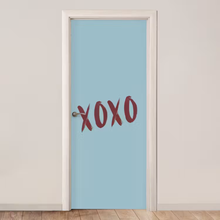 Deursticker - XOXO - Blauw - Rood — 1