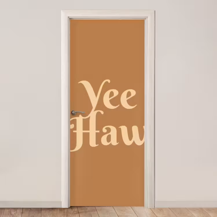 Deursticker - Yee haw - Bruin - Minimalistisch — 1
