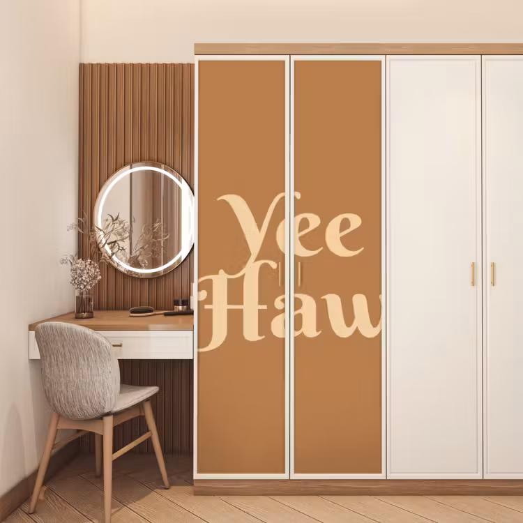 Deursticker - Yee haw - Bruin - Minimalistisch — 5