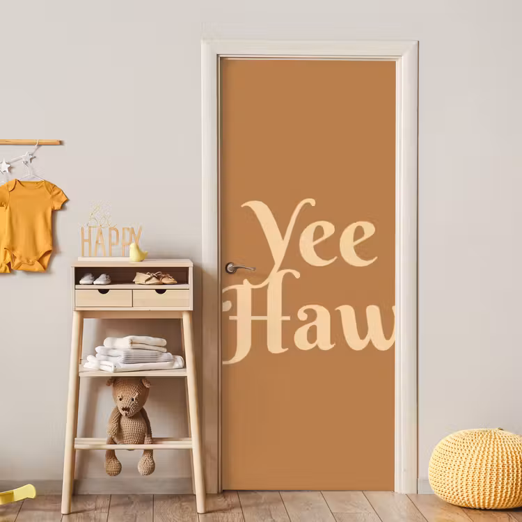 Deursticker - Yee haw - Bruin - Minimalistisch — 6