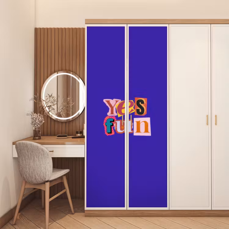 Deursticker - Yes fun - Kleurrijk - Collage-stijl — 5