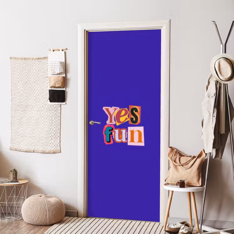 Deursticker - Yes fun - Kleurrijk - Collage-stijl — 8