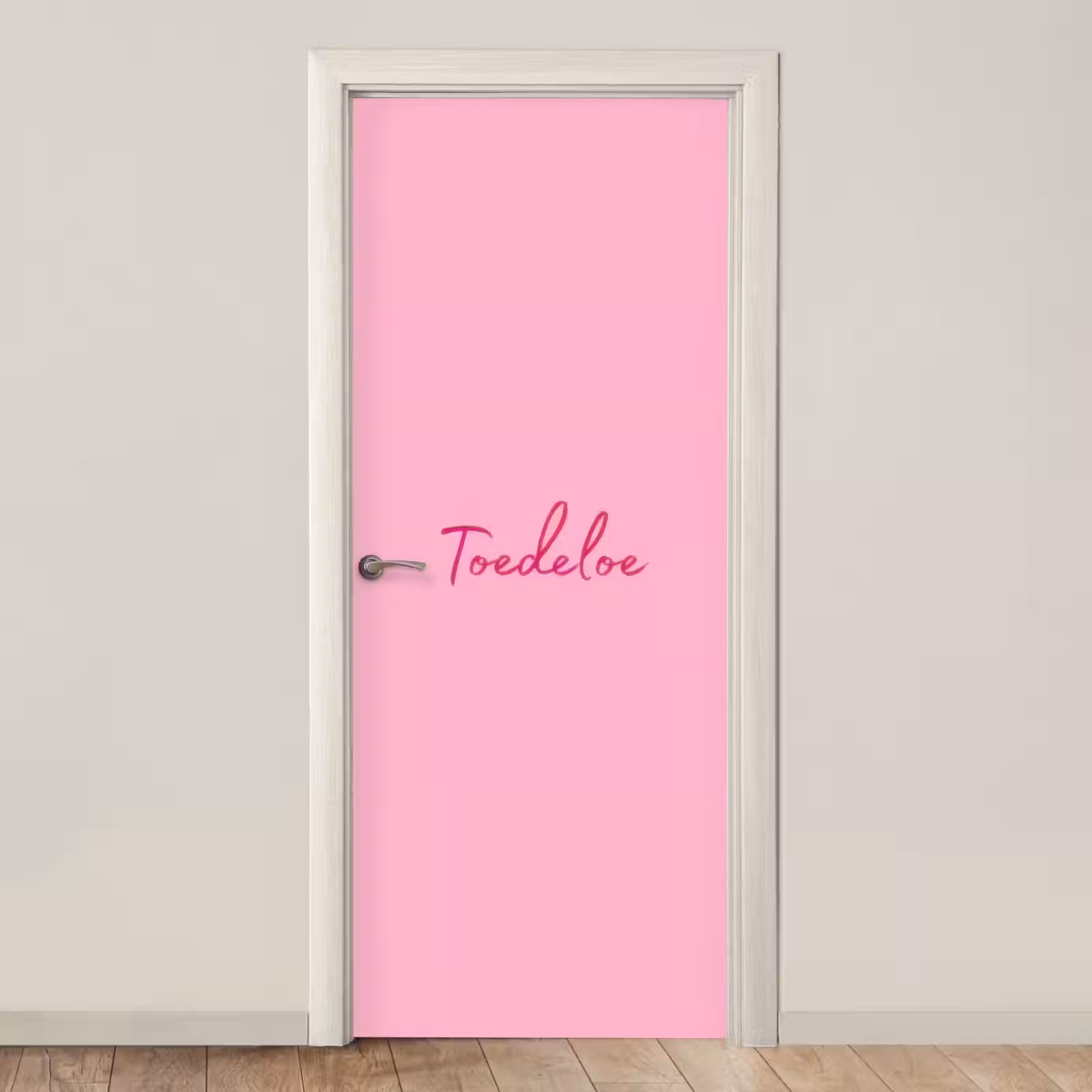 Deursticker - Toedeloe - Roze - Minimalistisch — 1