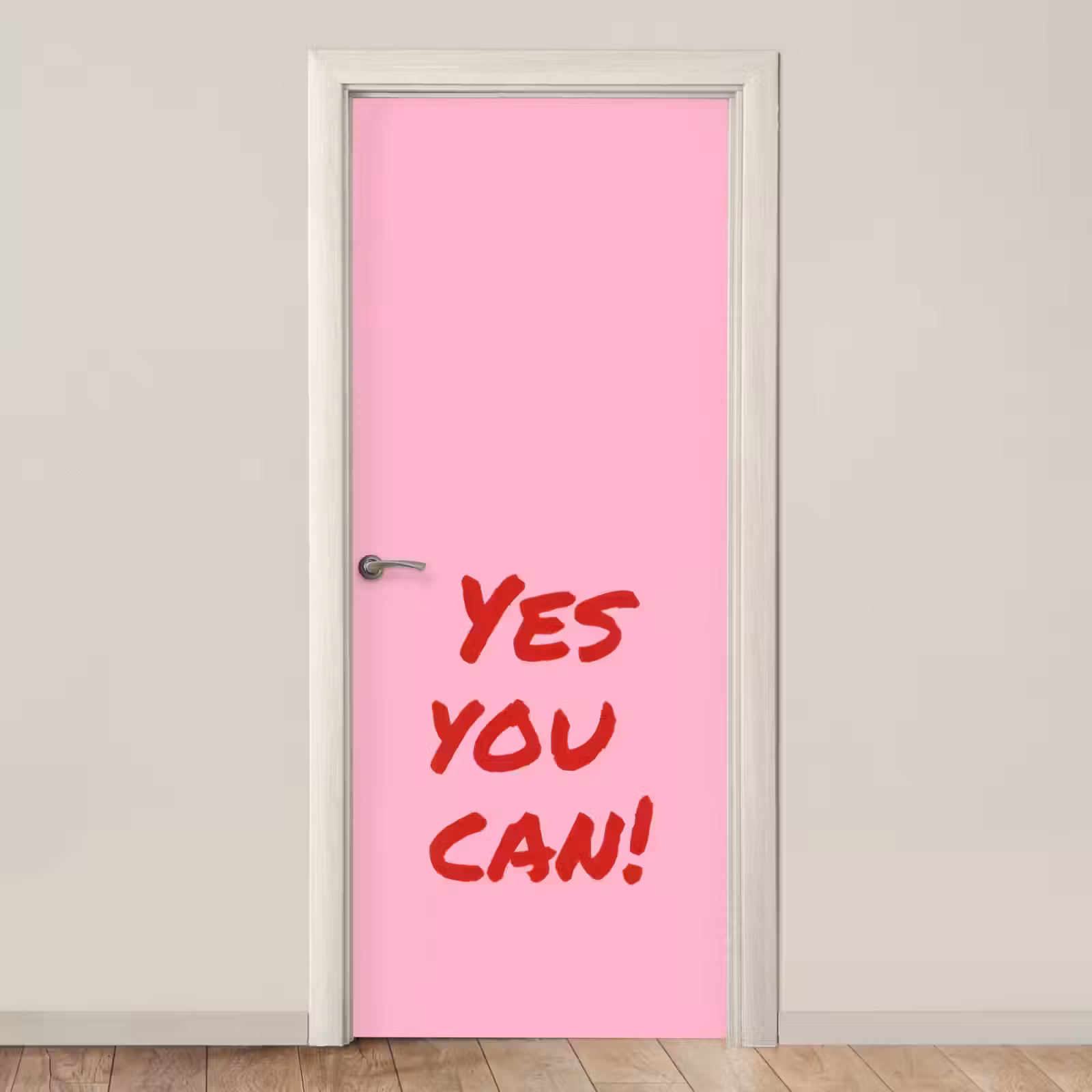 Deursticker - Yes you can do it - Rood - Roze — 1