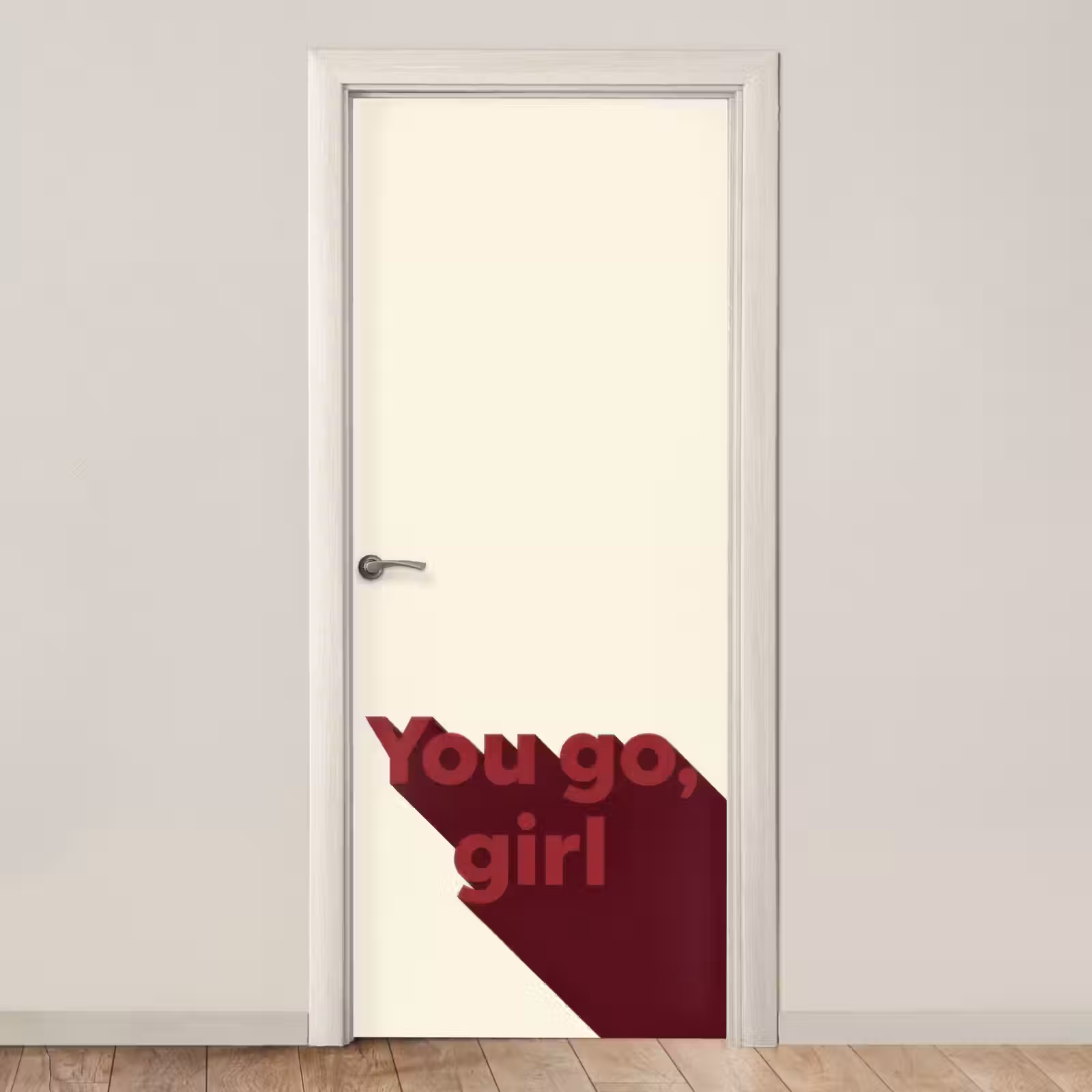 Deursticker - you go girl - 3D - Rood — 1