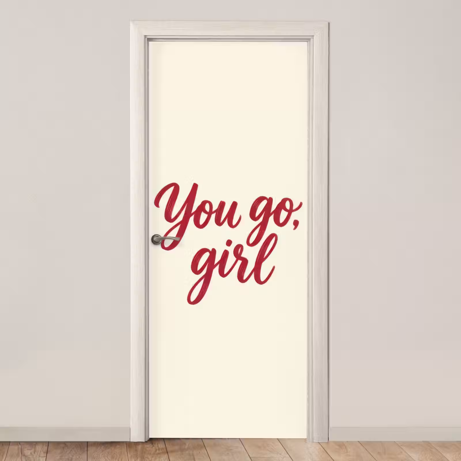 Deursticker - you go girl - Rood - Wit — 1