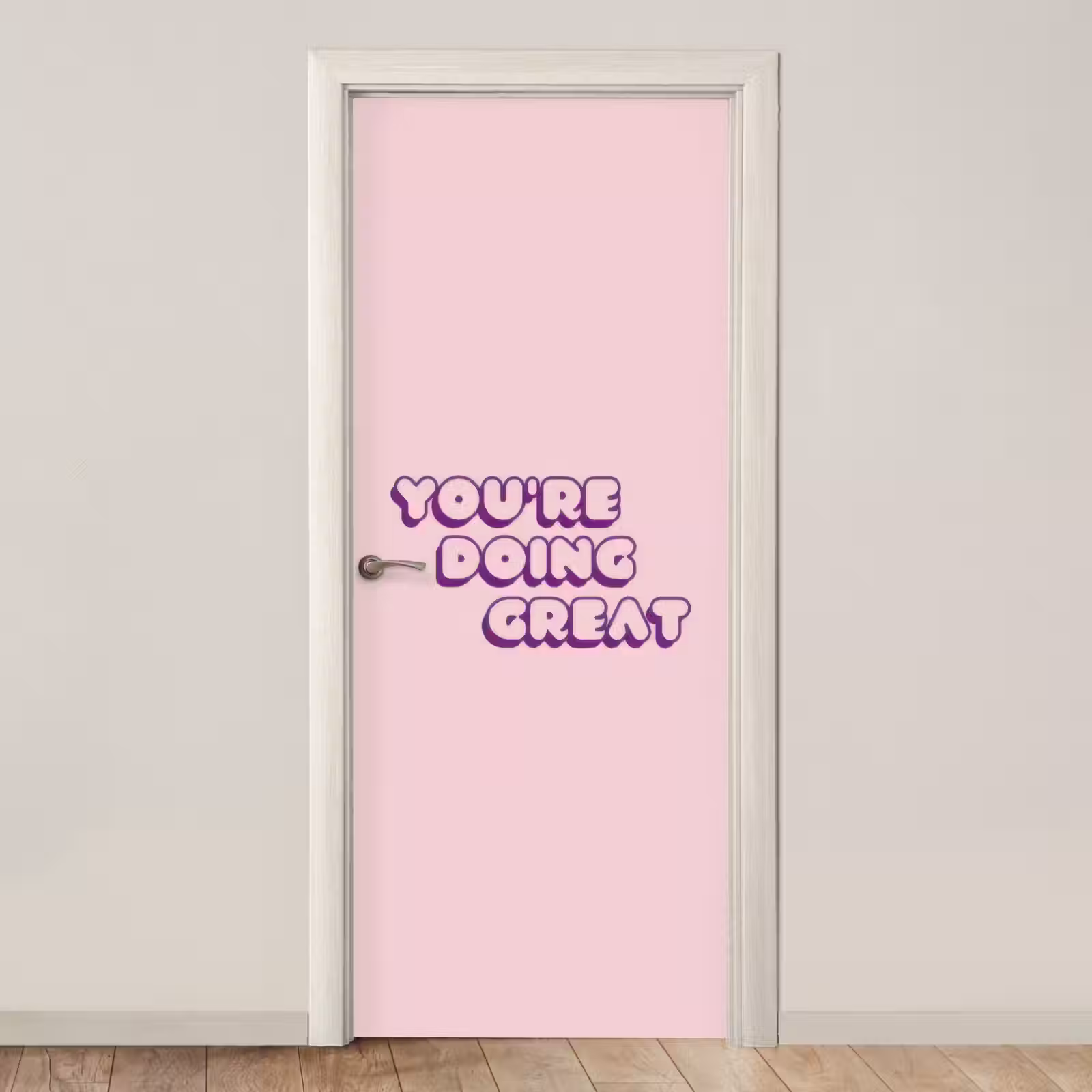 Deursticker - You're doing great - Roze - Bubble letters — 1