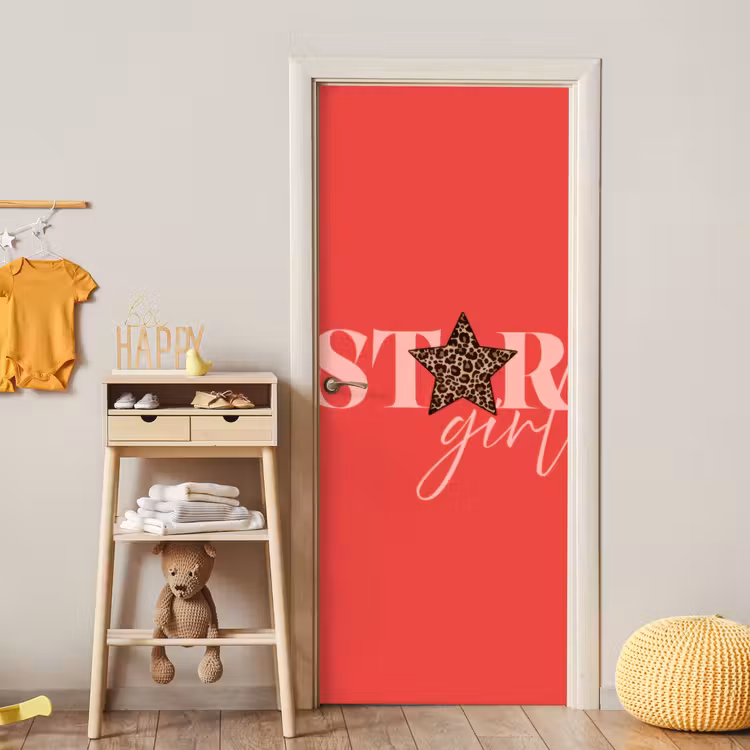 Deursticker - Star girl - Rood - Panter - Ster — 6