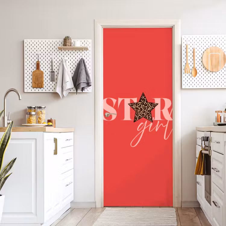 Deursticker - Star girl - Rood - Panter - Ster — 7