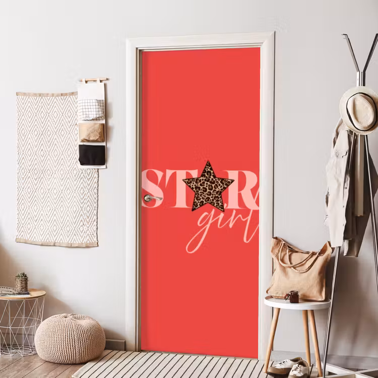 Deursticker - Star girl - Rood - Panter - Ster — 8