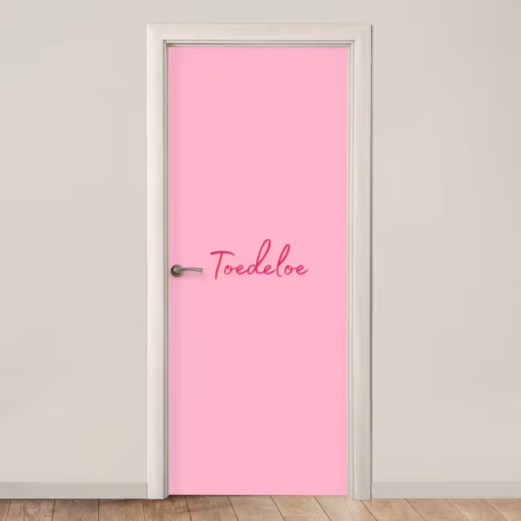 Deursticker - Toedeloe - Roze - Minimalistisch — 1