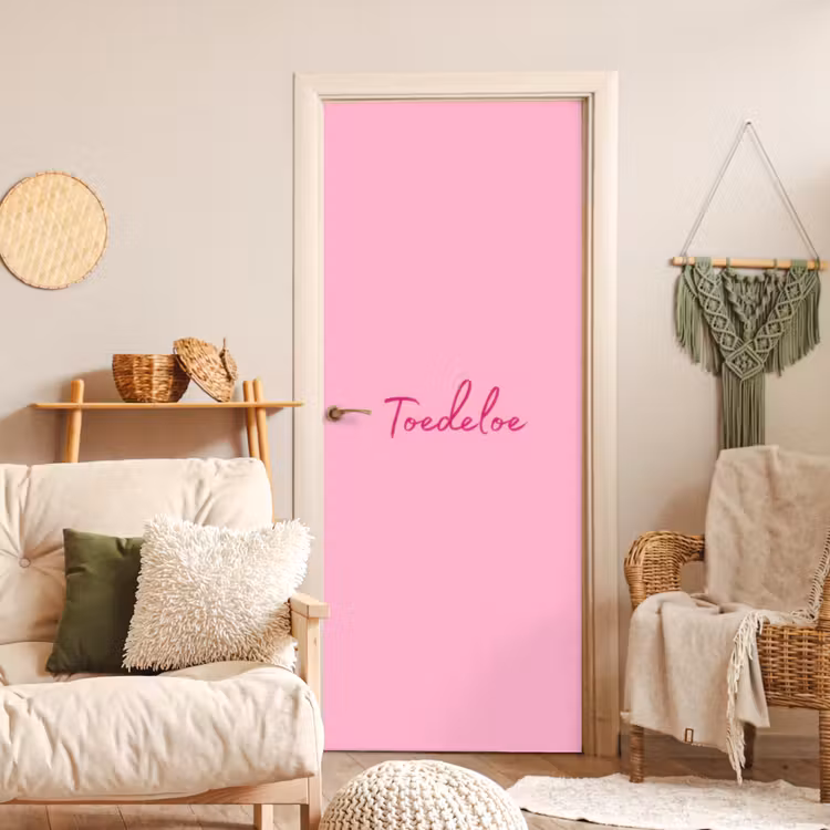Deursticker - Toedeloe - Roze - Minimalistisch — 4