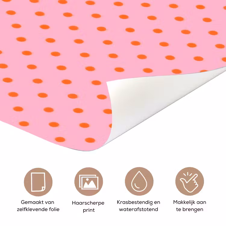 Deursticker - Yes fun - Groen - Roze - Stippen — 3