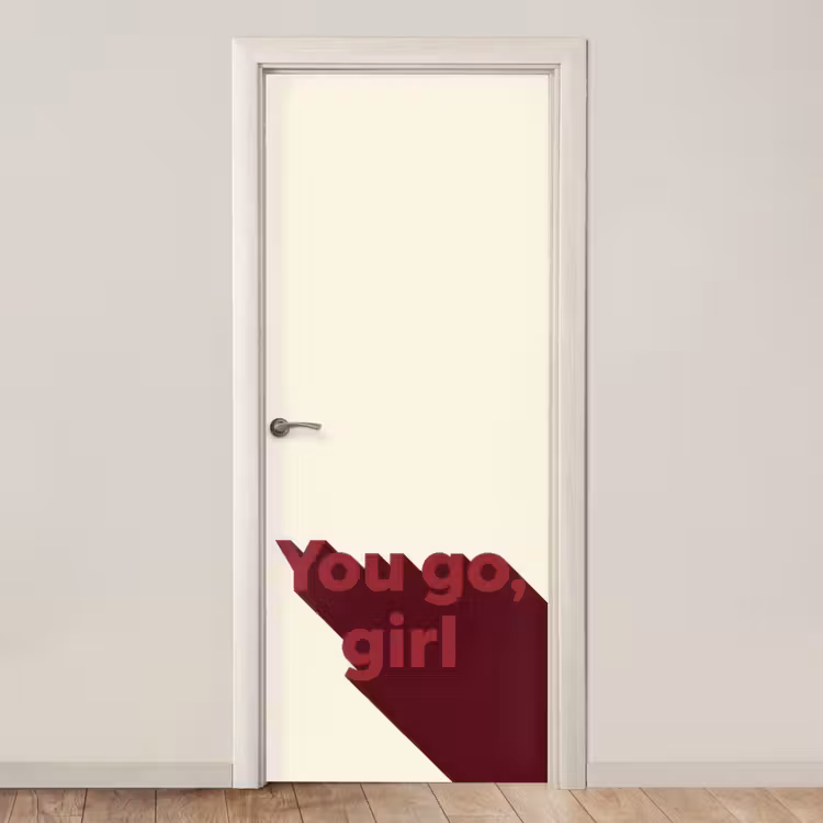 Deursticker - you go girl - 3D - Rood — 1