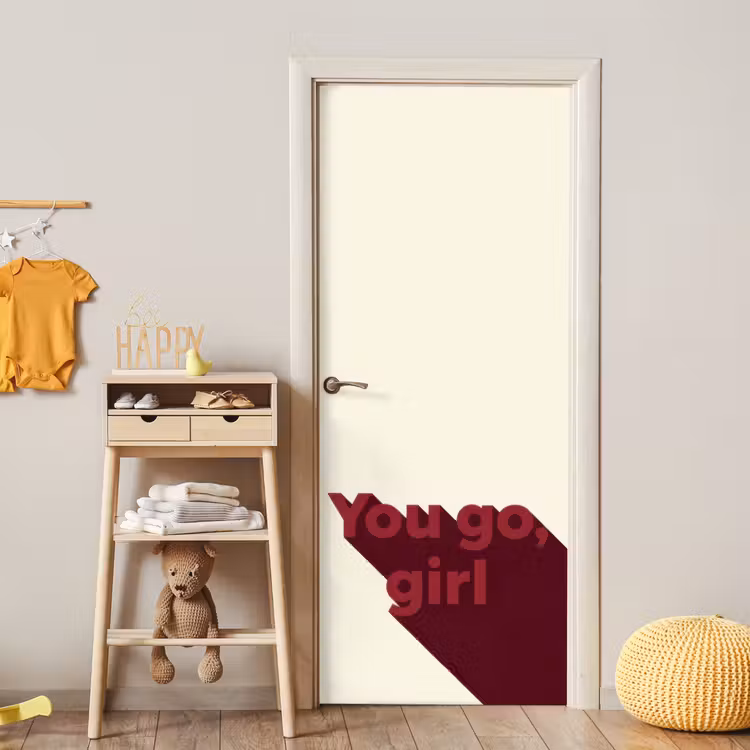 Deursticker - you go girl - 3D - Rood — 6