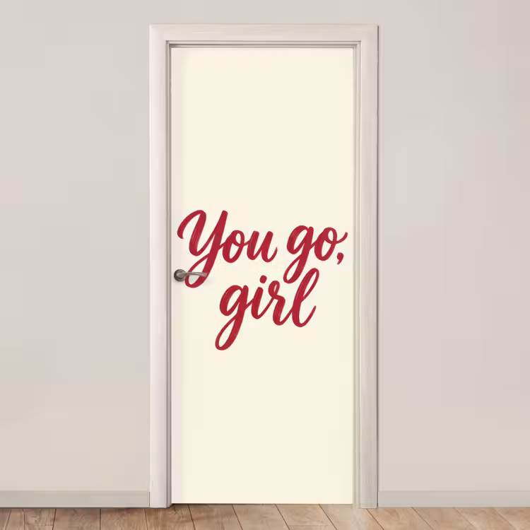 Deursticker - you go girl - Rood - Wit — 1