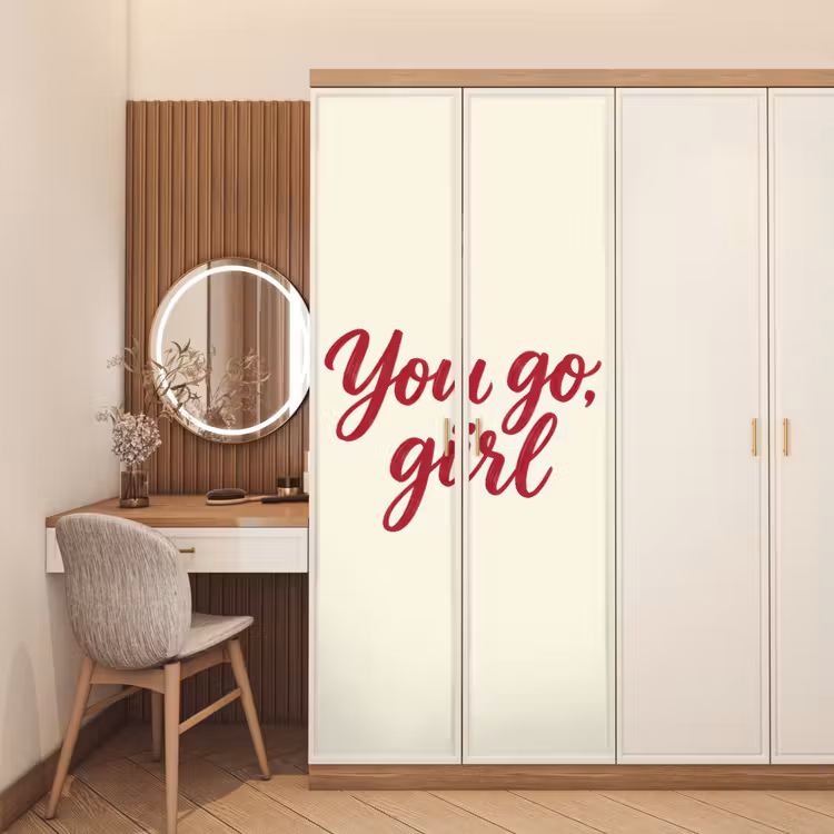Deursticker - you go girl - Rood - Wit — 5