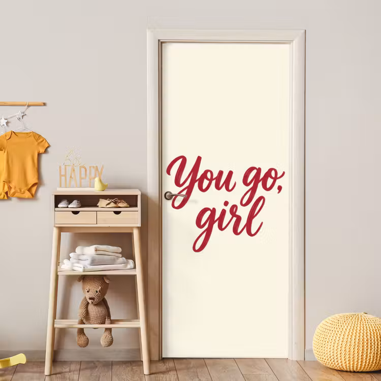 Deursticker - you go girl - Rood - Wit — 6