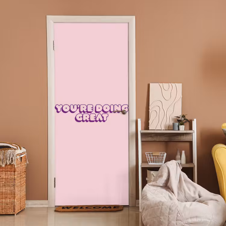 Deursticker - You're doing great - roze - 3D — 2