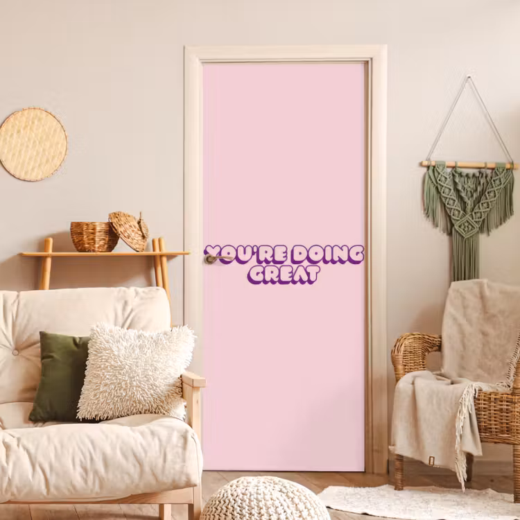 Deursticker - You're doing great - roze - 3D — 4