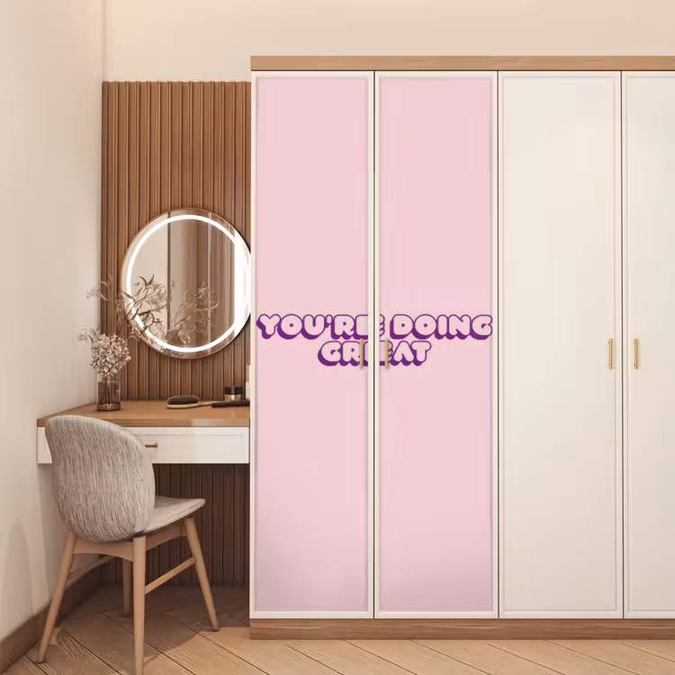 Deursticker - You're doing great - roze - 3D — 5
