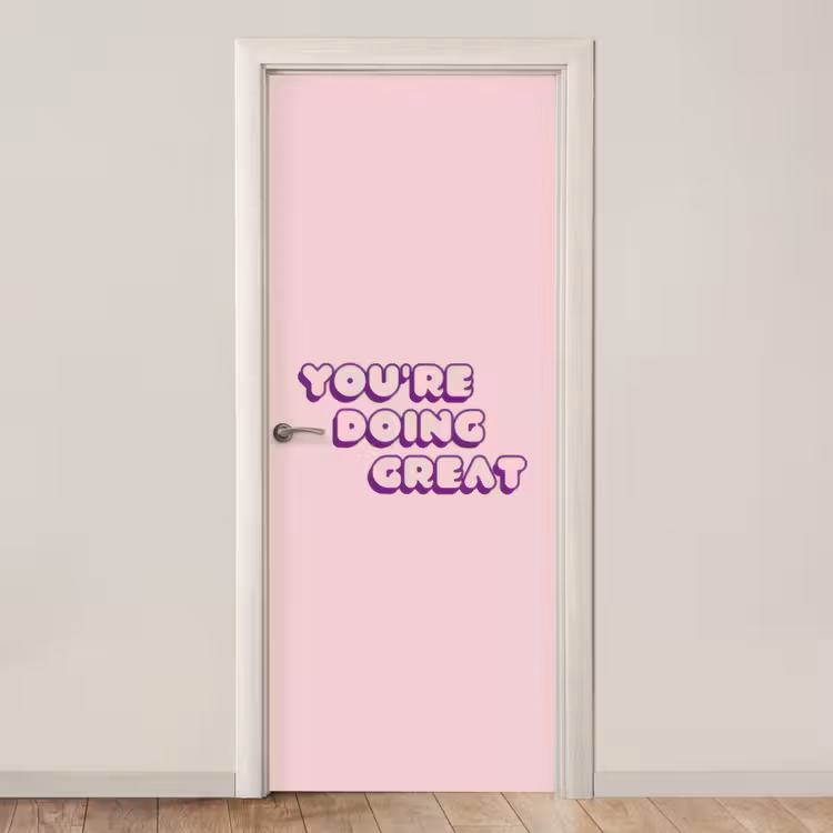 Deursticker - You're doing great - Roze - Bubble letters — 1