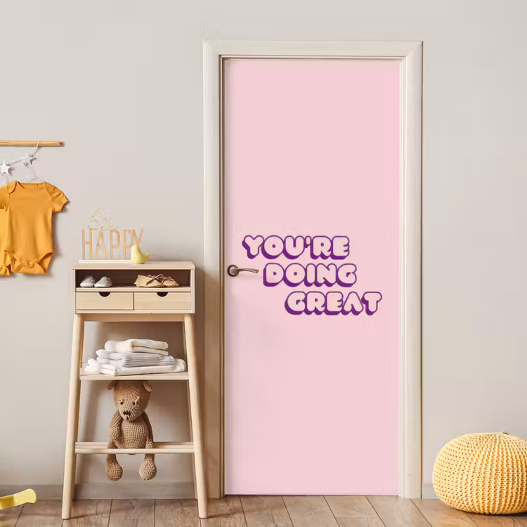 Deursticker - You're doing great - Roze - Bubble letters — 6