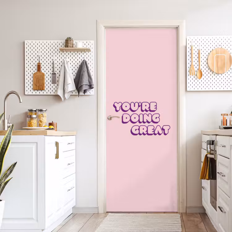 Deursticker - You're doing great - Roze - Bubble letters — 7