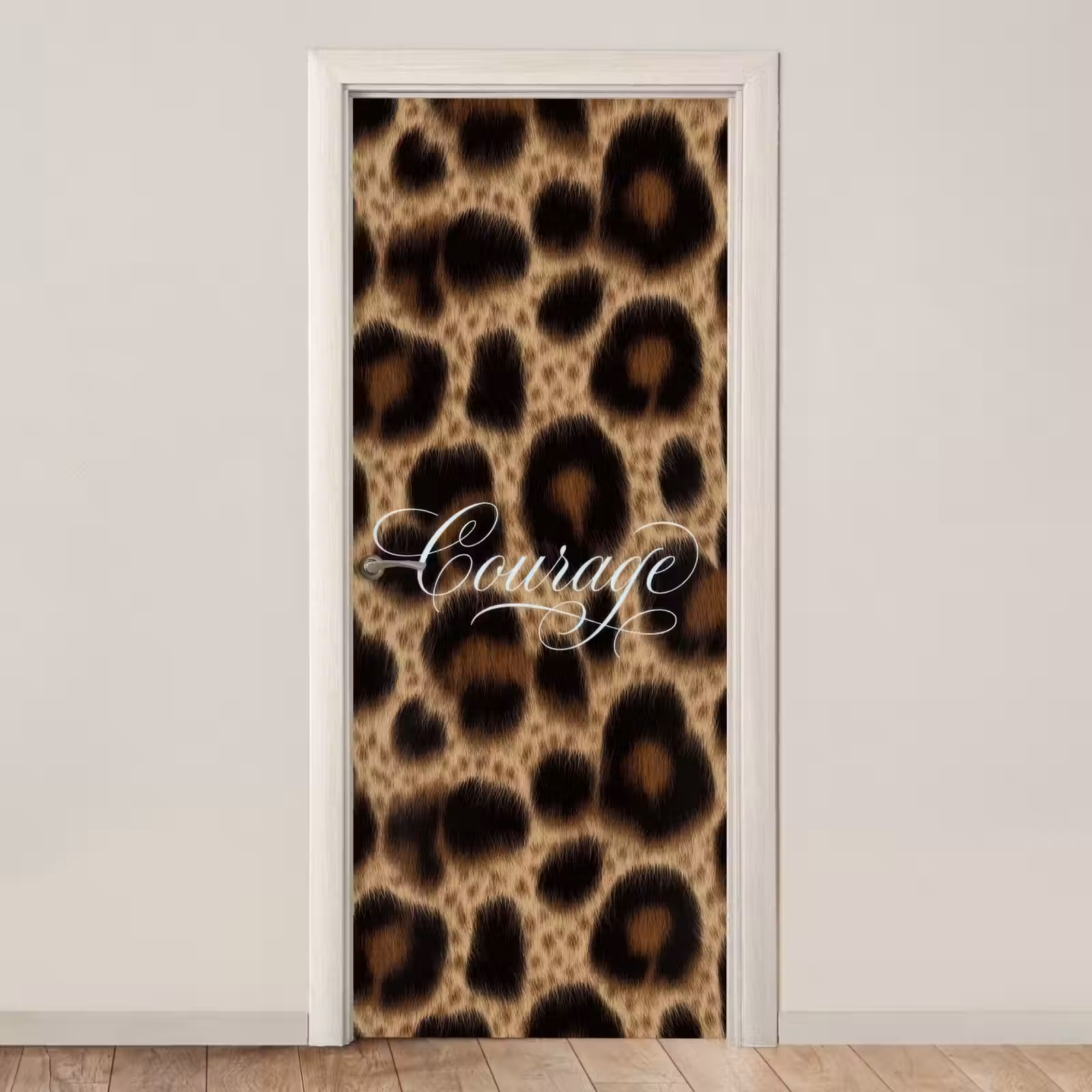 Deursticker - Luipaardprint - Bruin - Courage - Sierlijk — 1