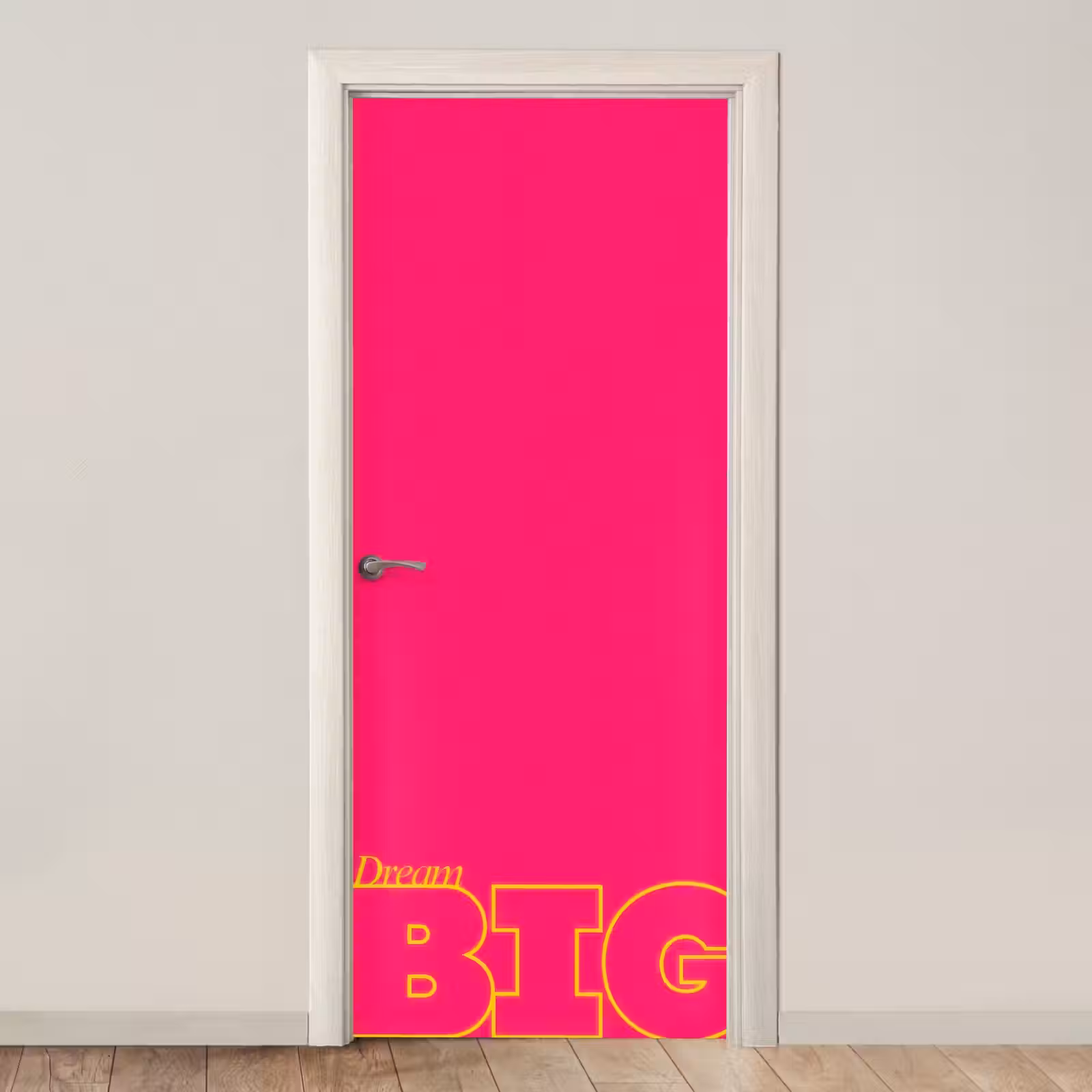 Deursticker - Minimalistisch - Roze - Dream big - Grafisch — 1