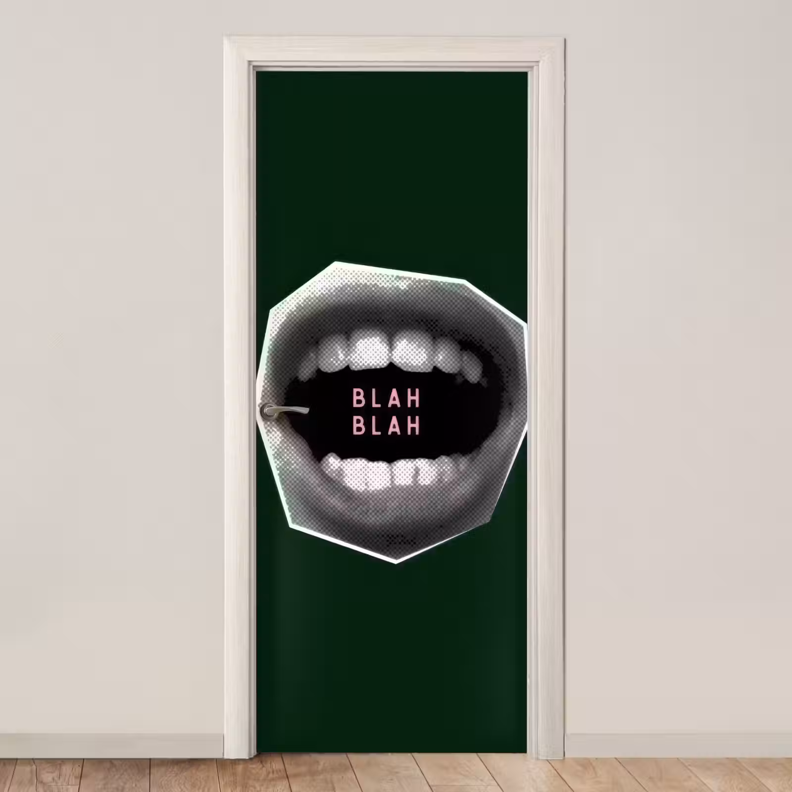 Deursticker - Mond - Groen - Illustratie - BLAH BLAH — 1