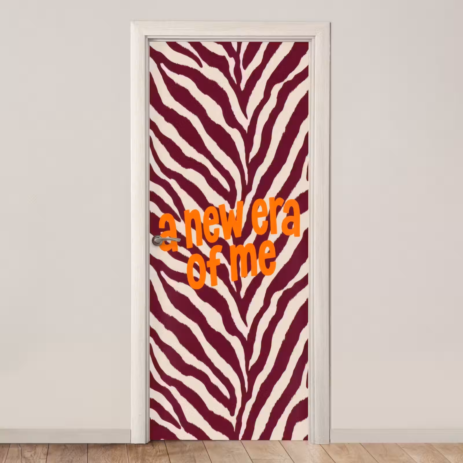 Deursticker - New era - Bordeaux - Zebraprint — 1
