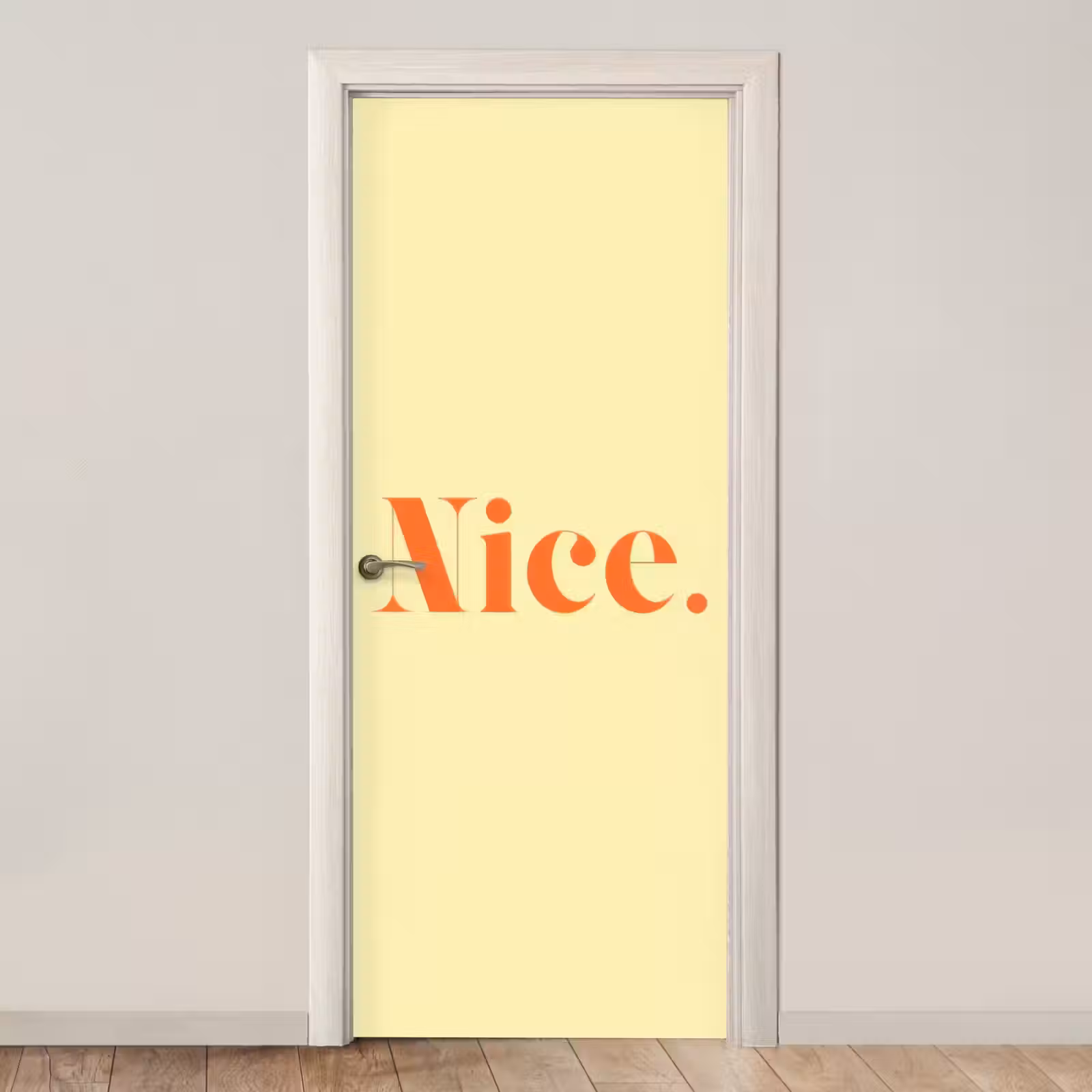 Deursticker - Nice - Oranje - Geel - Minimalistisch — 1