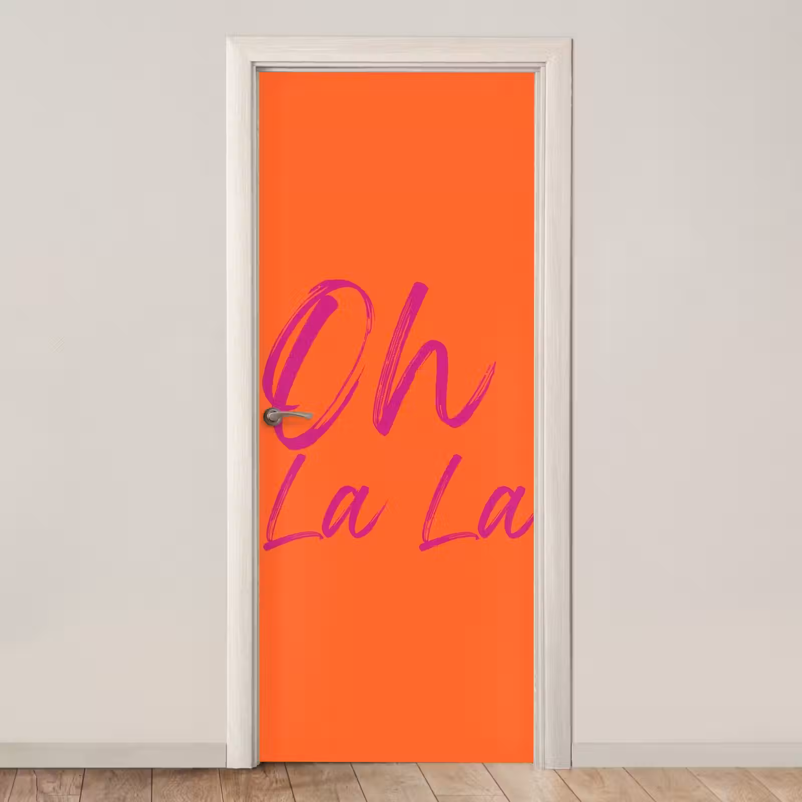 Deursticker - Oh la la - Oranje - Roze - Grafisch — 1