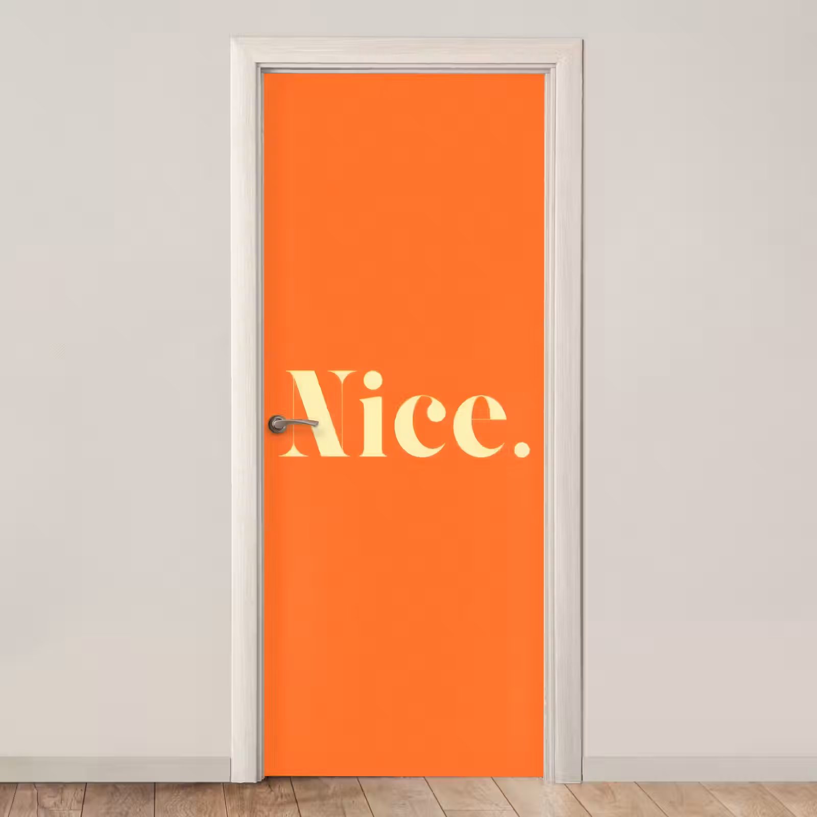 Deursticker - Oranje - Gebroken wit - Nice — 1