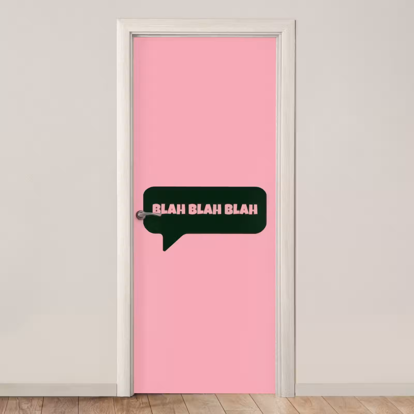 Deursticker - Roze - Tekstwolk - Groen - BLAH BLAH BLAH — 1