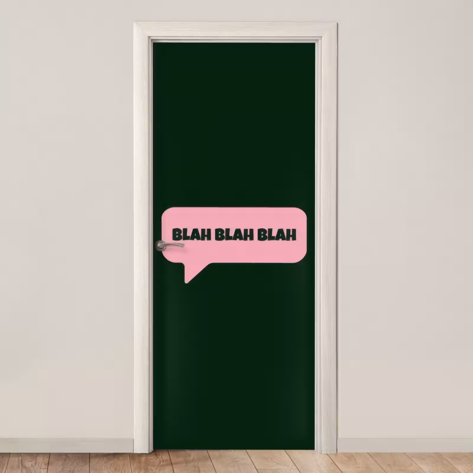 Deursticker - Tekstwolk - BLAH BLAH BLAH - Roze — 1