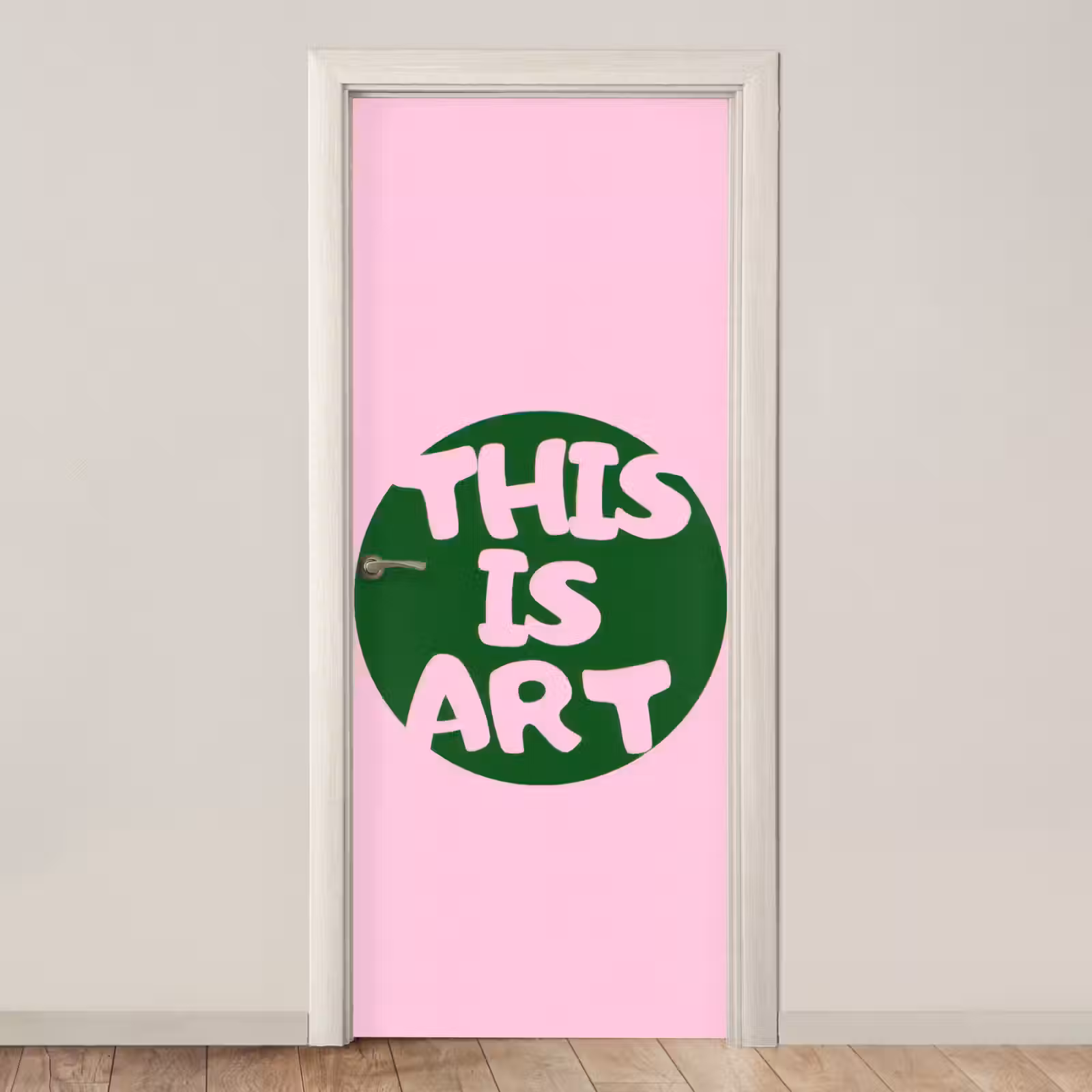 Deursticker - This is art - Tekst - Cirkel - Groen — 1
