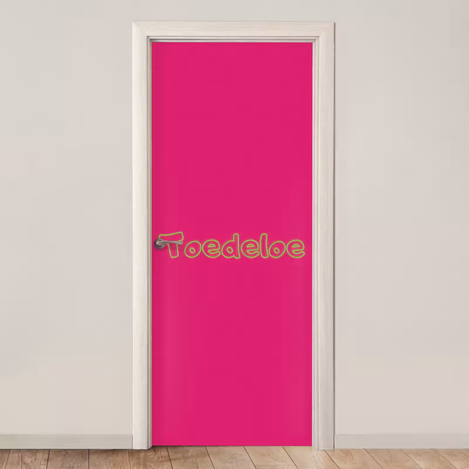 Deursticker - Toedeloe - Groen - Roze — 1