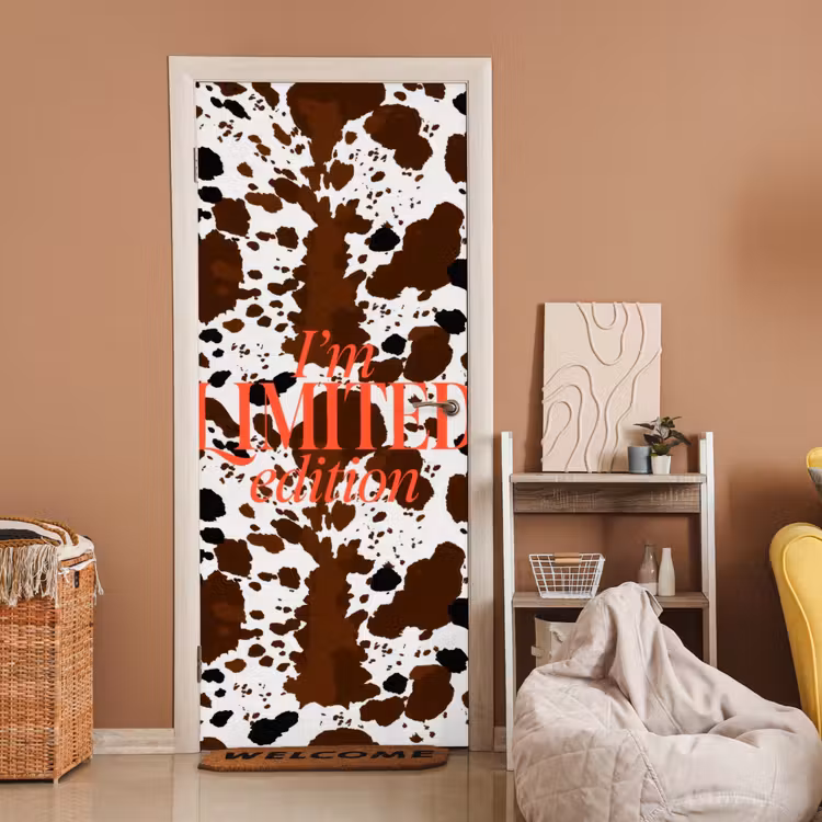 Deursticker - Koeienprint - Limited edition - Rood — 2