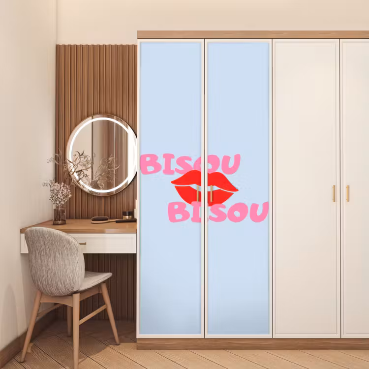 Deursticker - Lippen - Bisou - Blauw — 5