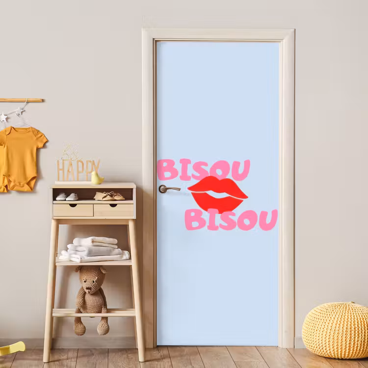 Deursticker - Lippen - Bisou - Blauw — 6