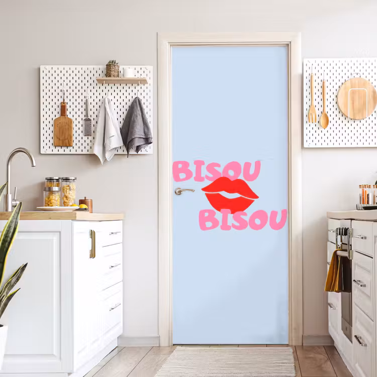 Deursticker - Lippen - Bisou - Blauw — 7