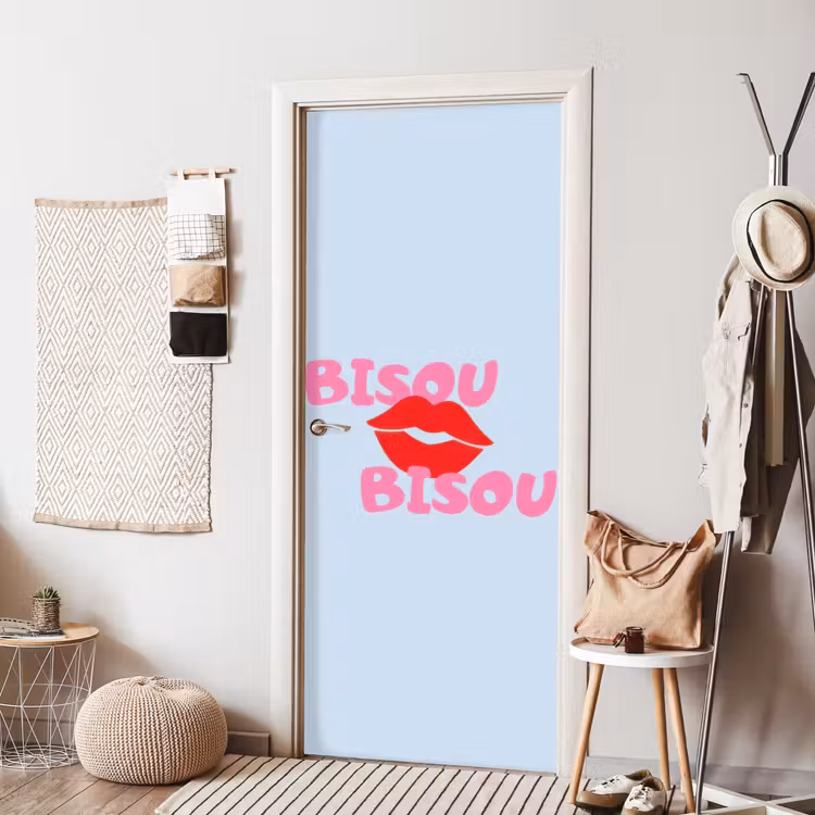 Deursticker - Lippen - Bisou - Blauw — 8