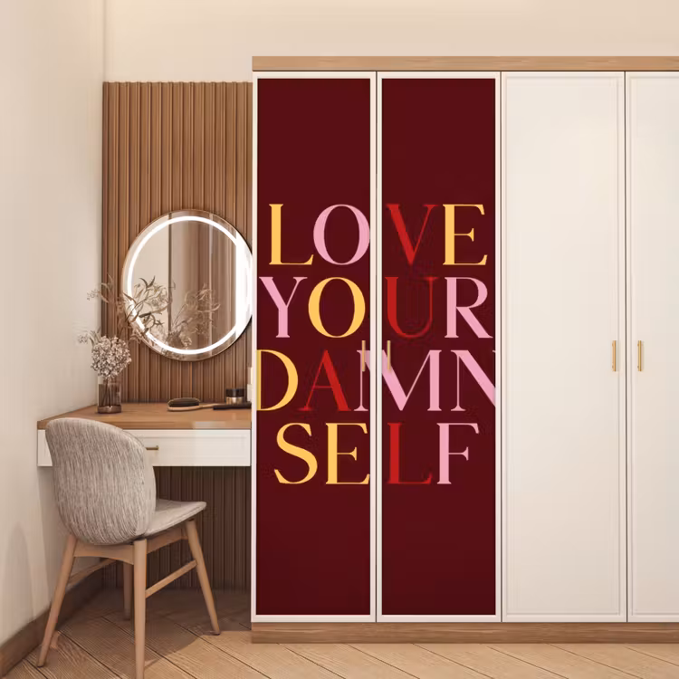 Deursticker - Love your damn self - Kleurrijk - Bordeaux — 5