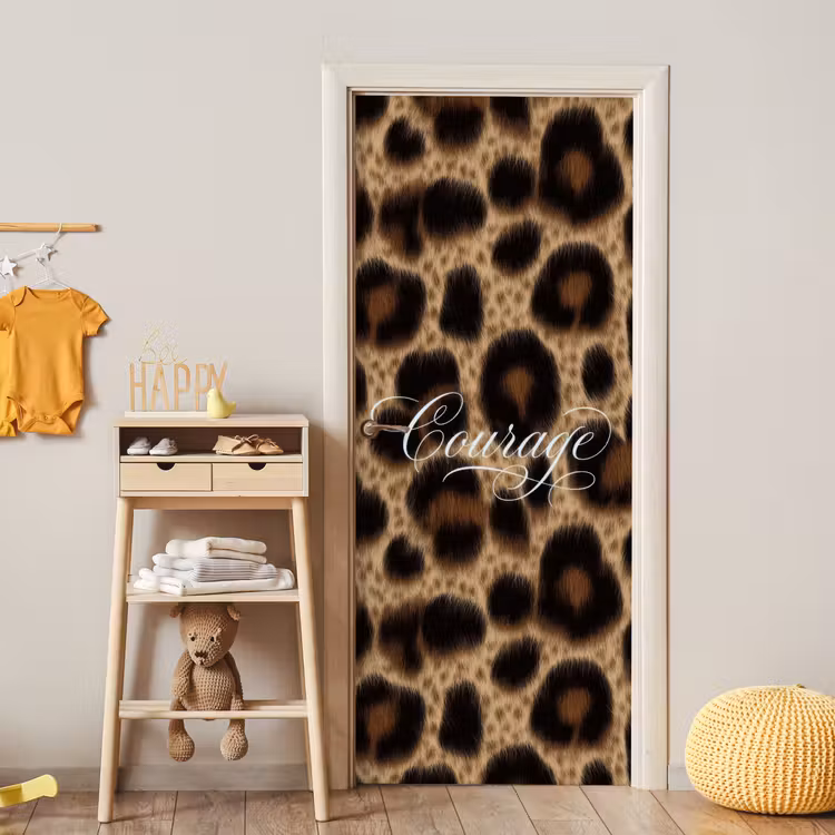 Deursticker - Luipaardprint - Bruin - Courage - Sierlijk — 6