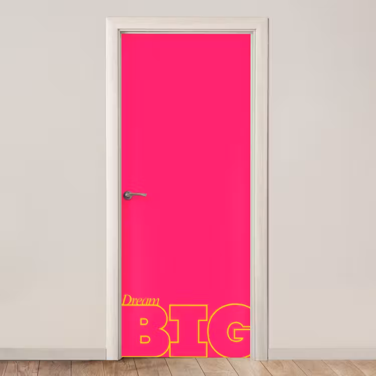 Deursticker - Minimalistisch - Roze - Dream big - Grafisch — 1