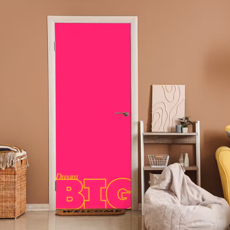 Deursticker - Minimalistisch - Roze - Dream big - Grafisch — 2