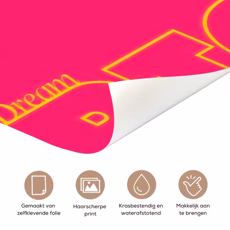 Deursticker - Minimalistisch - Roze - Dream big - Grafisch — 3